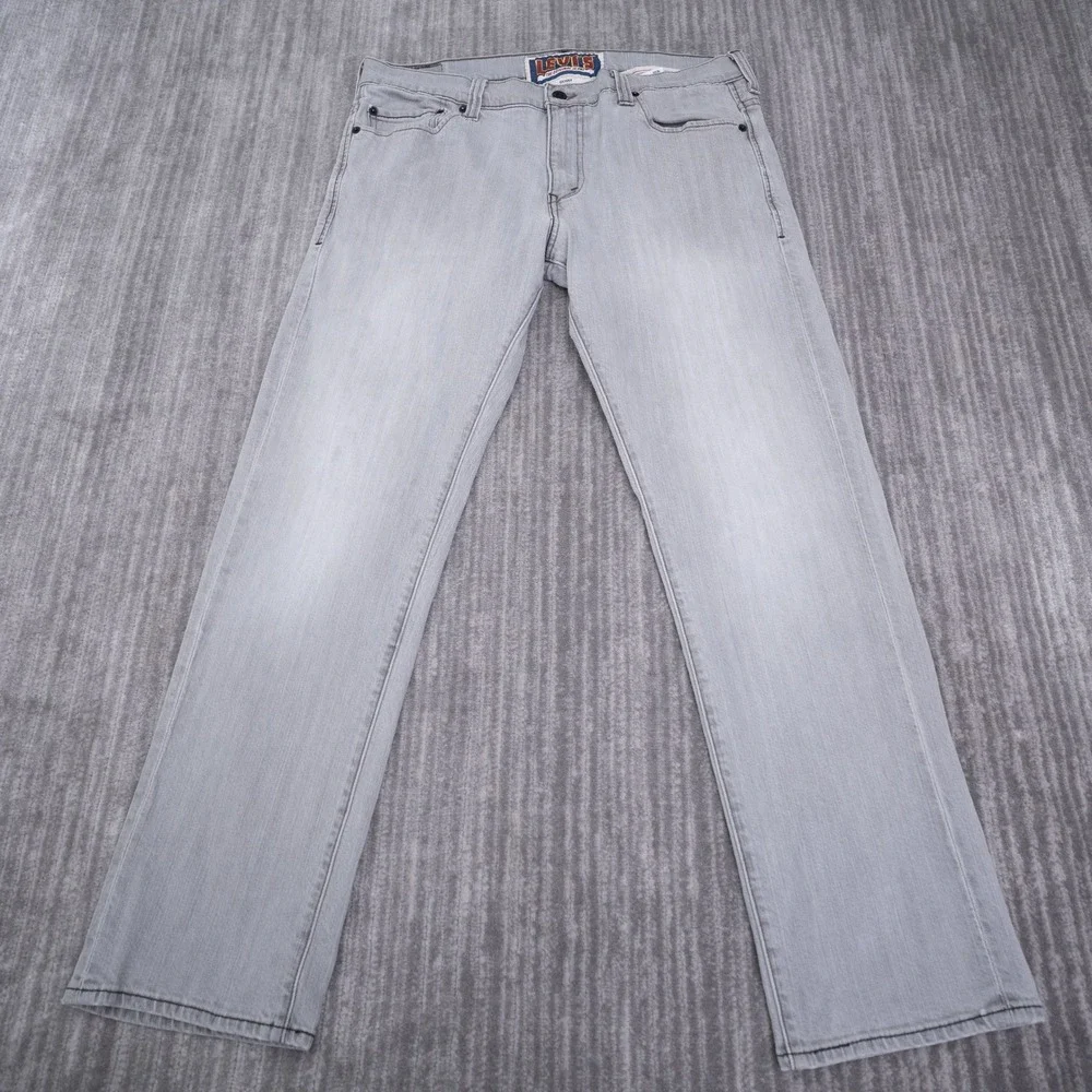 Levis 511 Skinny Jeans Mens Gray Denim Pants 36x30 Fit 31 Light Wash Casual
